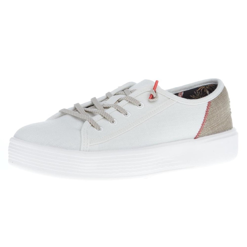 Hey Dude Women’s Cody Craft Linen White 10 Wide Slip-on Sneakers